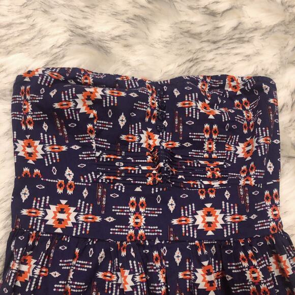 Bebop | dark blue strapless western boho dress - Picture 4 of 9